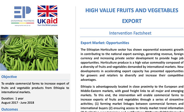 High Value Crops Export