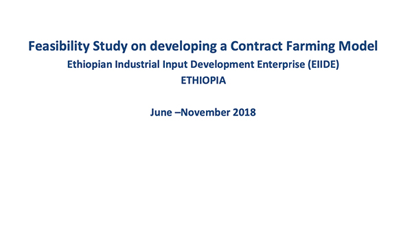 Feasibility study on developing contract farming model