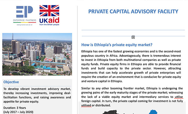 Private Capital Advisory Facility (PCAF)